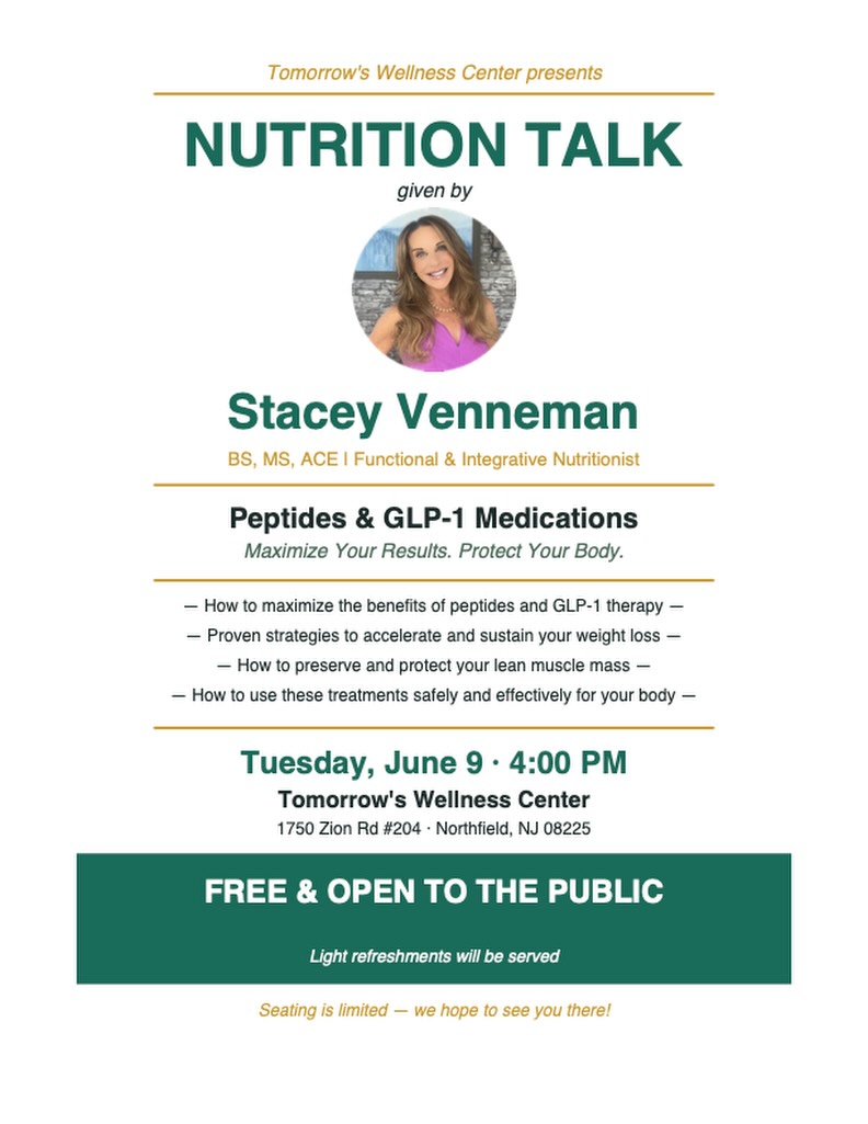 Instagram post by Dr. Scott Hernberg, DO: Peptides, GLP-1, & Nutrition Talk!! Join us Tuesday 6/9 @ 4pm. You can RSVP 609.407.1119! Hope to see you for a fun event ;)