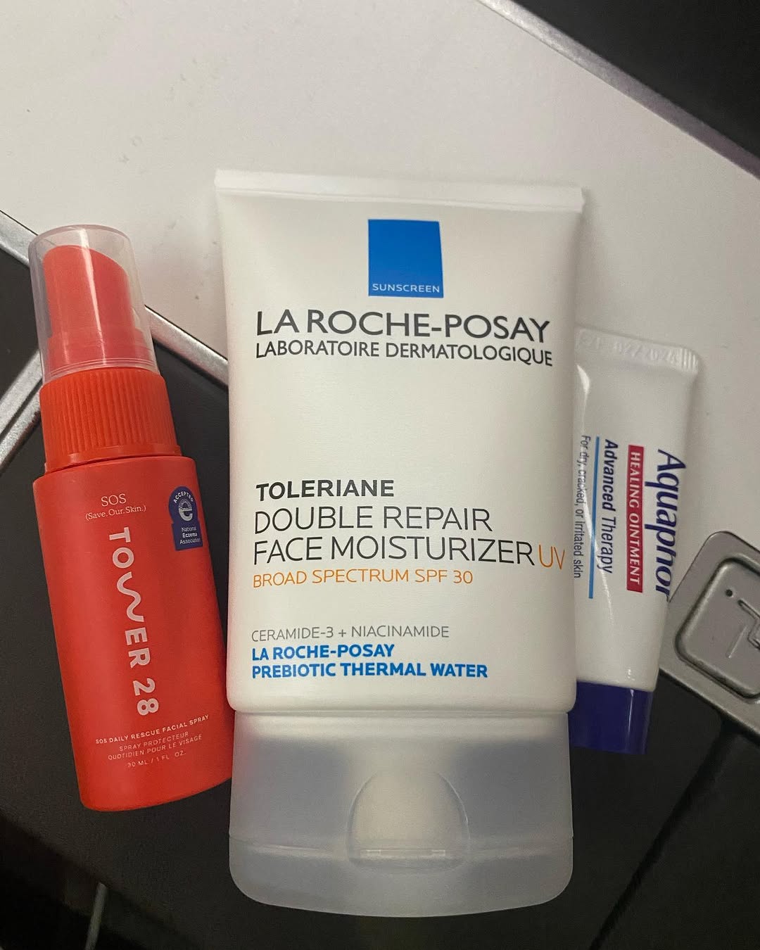 Instagram post by Dr. Sejal Shah: Travel essentials for a long flight 🛫 #skinessentials #dermtravel #derm #dermatologists