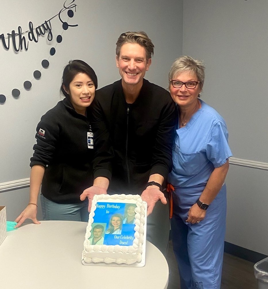 Instagram post by Dr. Selena Lantry: The birthday celebrations continue. We were all born the same week. Destined to practice together! #November 9,13,12 #Thanksfortheparty #Ilo…