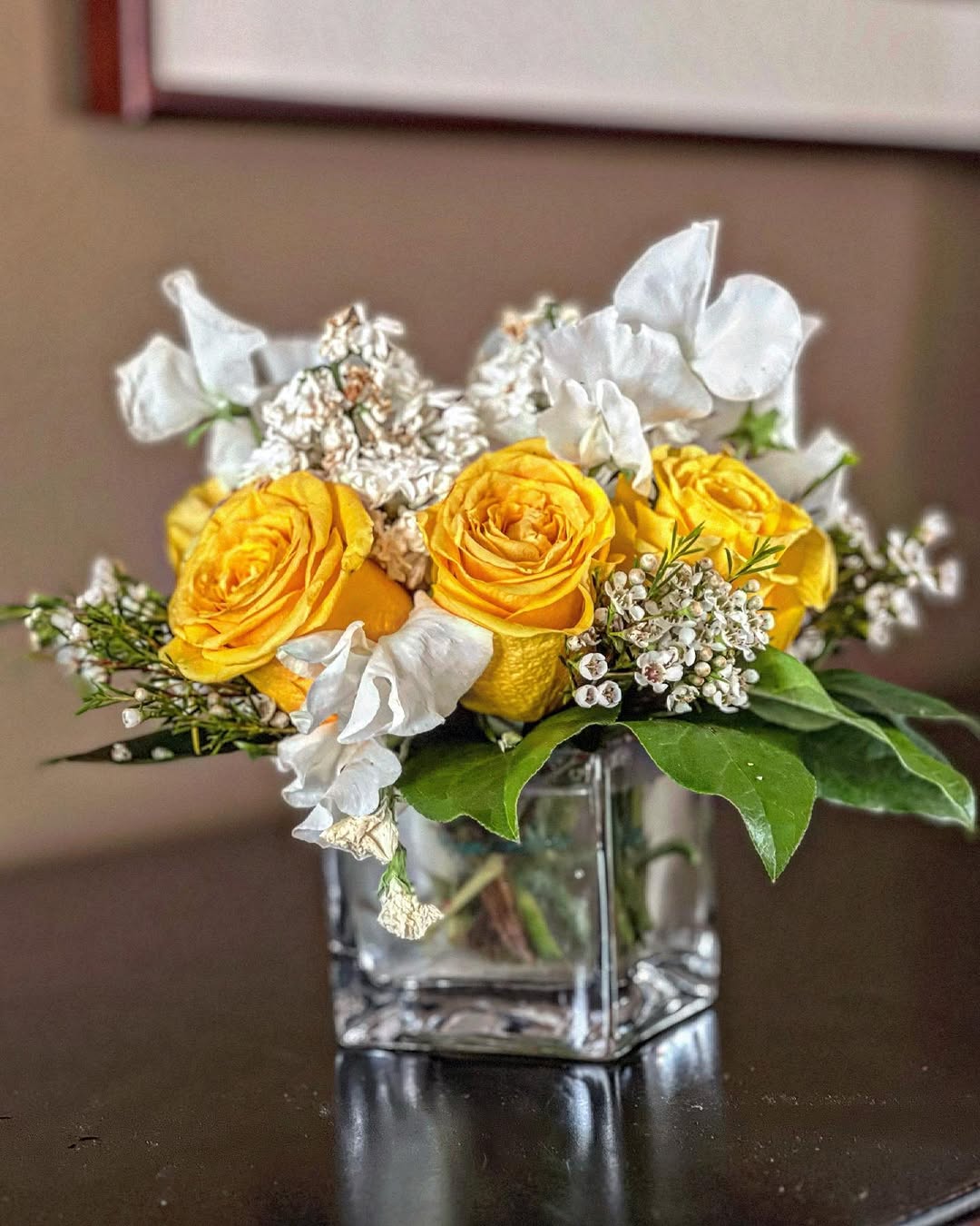 Instagram post by Dr. Selena Lantry: Mothers Day bouquet. #yellowflowers # JoanandViola’sfavoriteflower #maternallinage #thankyou