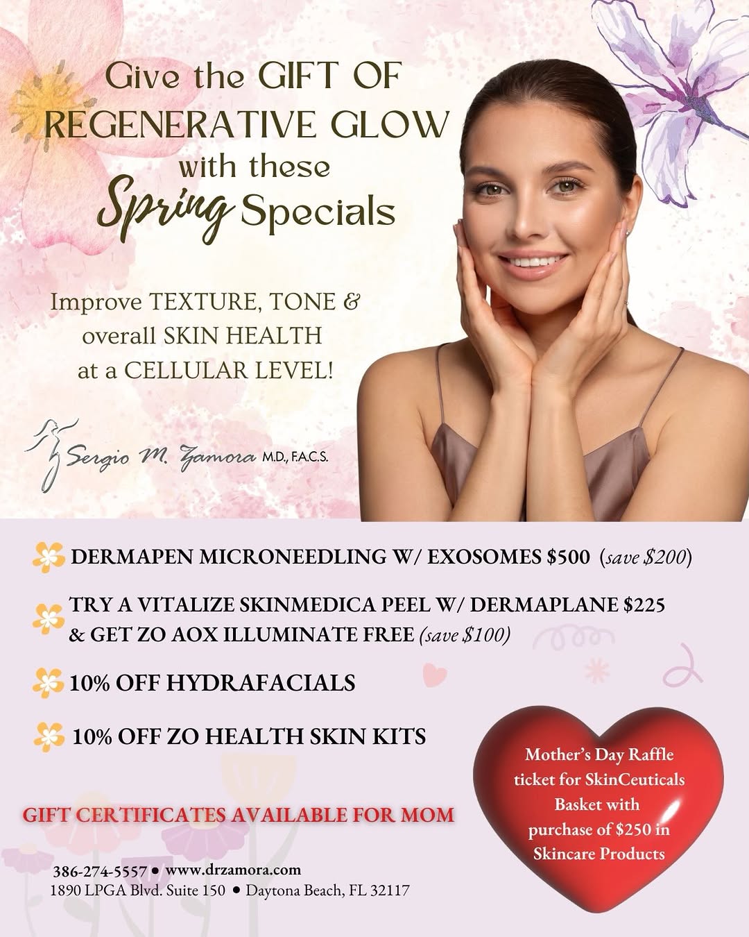 Instagram post by Dr. Sergio M. Zamora: Let us help you get ready for 🌺 Mothers Day 🌸