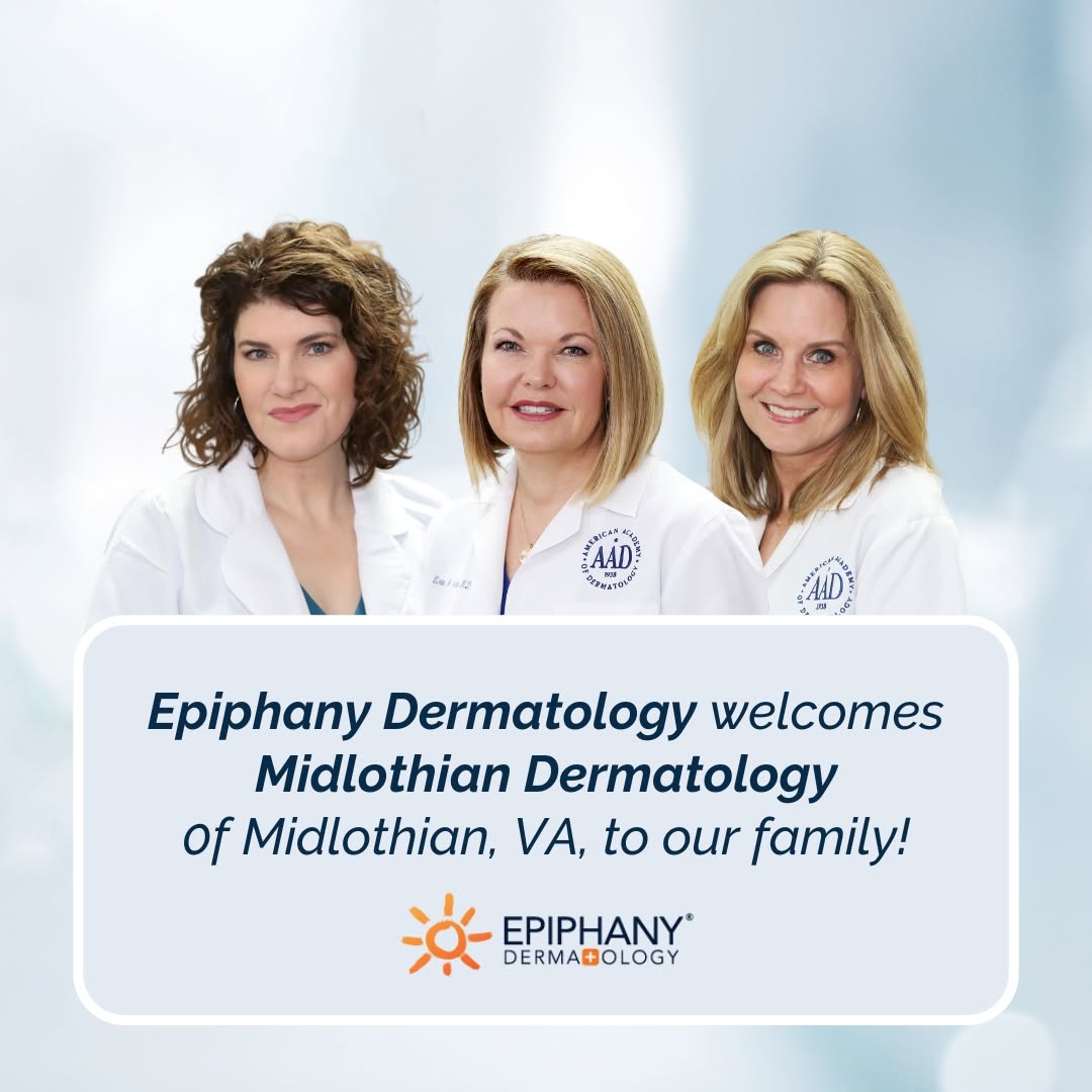 Instagram post by Dr. Shanna Meads: We’re pleased to welcome Midlothian Dermatology to the Epiphany Dermatology family. At Midlothian Dermatology, patients have come to know an…