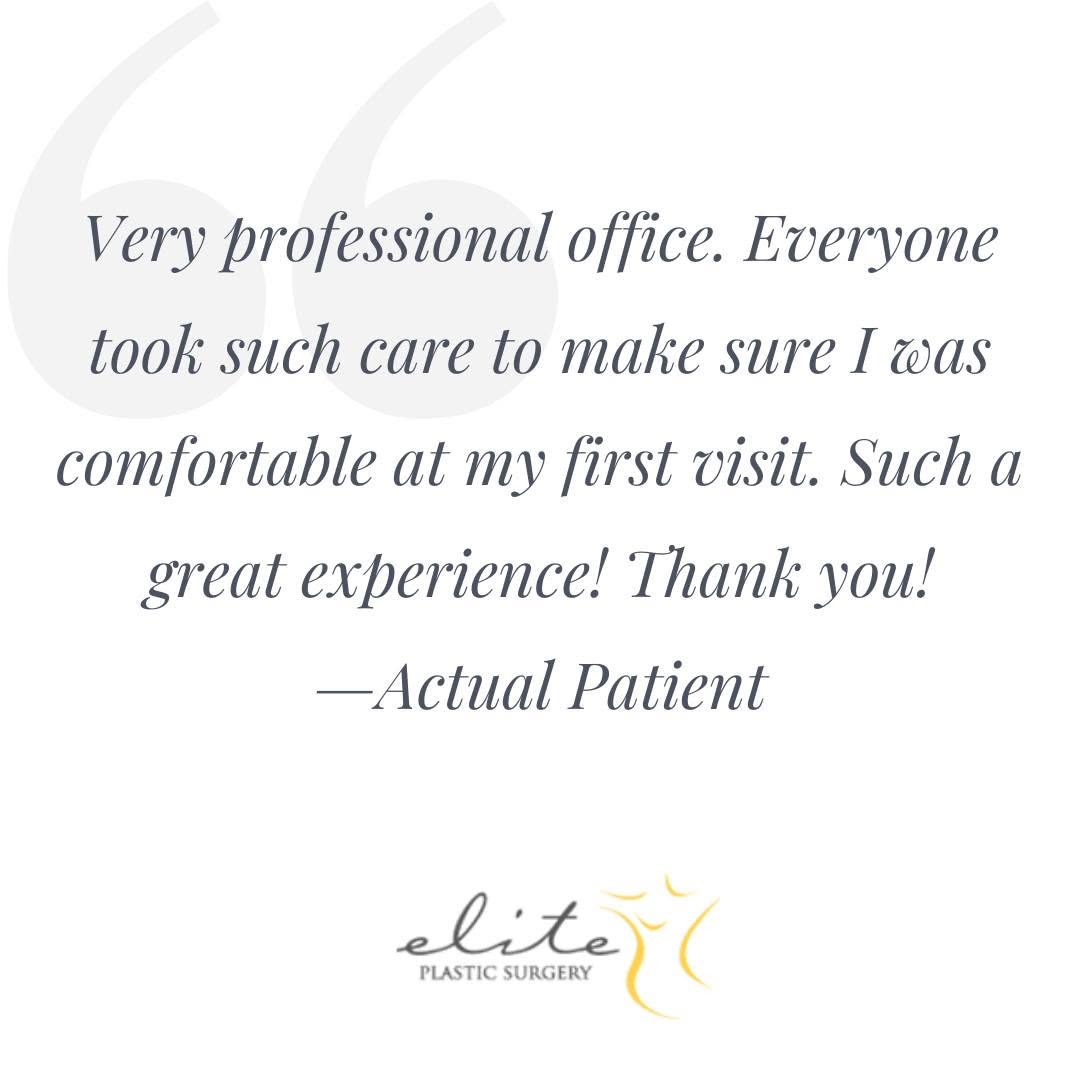 Instagram post by Dr. Shannon Armstrong: When our patients are happy, we're happy! Learn more about our services by visiting our website. https://www.eliteplasticsurgerygr.com/