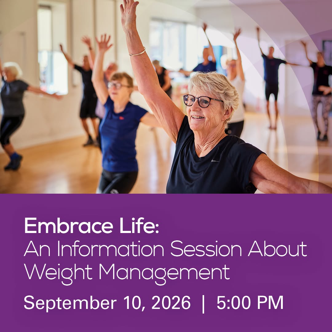 Instagram post by Dr. Shannon Beausoleil: Join us in person or online on September 10 at 5pm for Embrace Life: An Information Session about Weight Management. Our expert panel of bar…