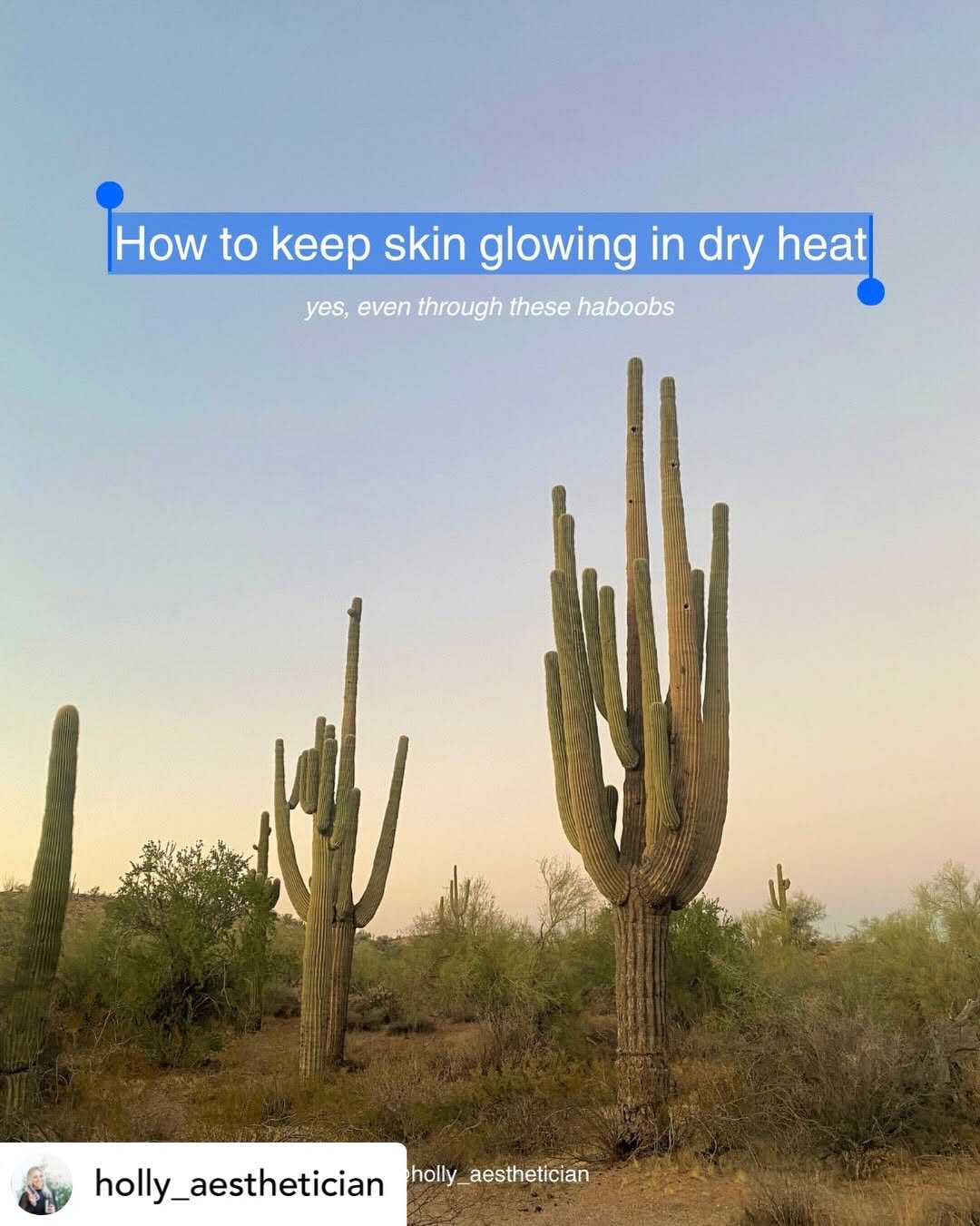 Instagram post by Dr. Shaun Parson: Friendly reminder from our resident skin nerd @holly_aesthetician End of August and we are all feeling it especially our skin! 🔥 #dryskin #…