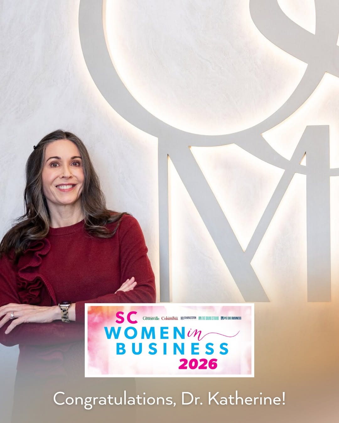 Instagram post by Dr. Shawn A. Birchenough: Please join us in congratulating Dr. Katherine on being named a 2026 SC Women in Business honoree by Greenville Business Magazine. This reco…