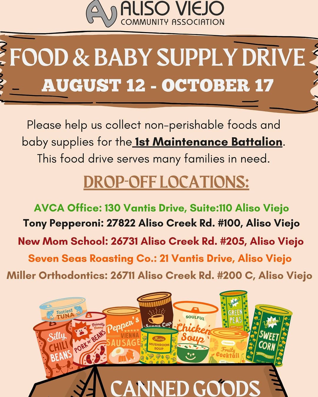 Instagram post by Dr. Shawn L. Miller, D: 🤝💚 Help Us Support Families in Need! 💚🤝 We're partnering with the 1st Maintenance Battalion to collect non-perishable foods and baby sup…