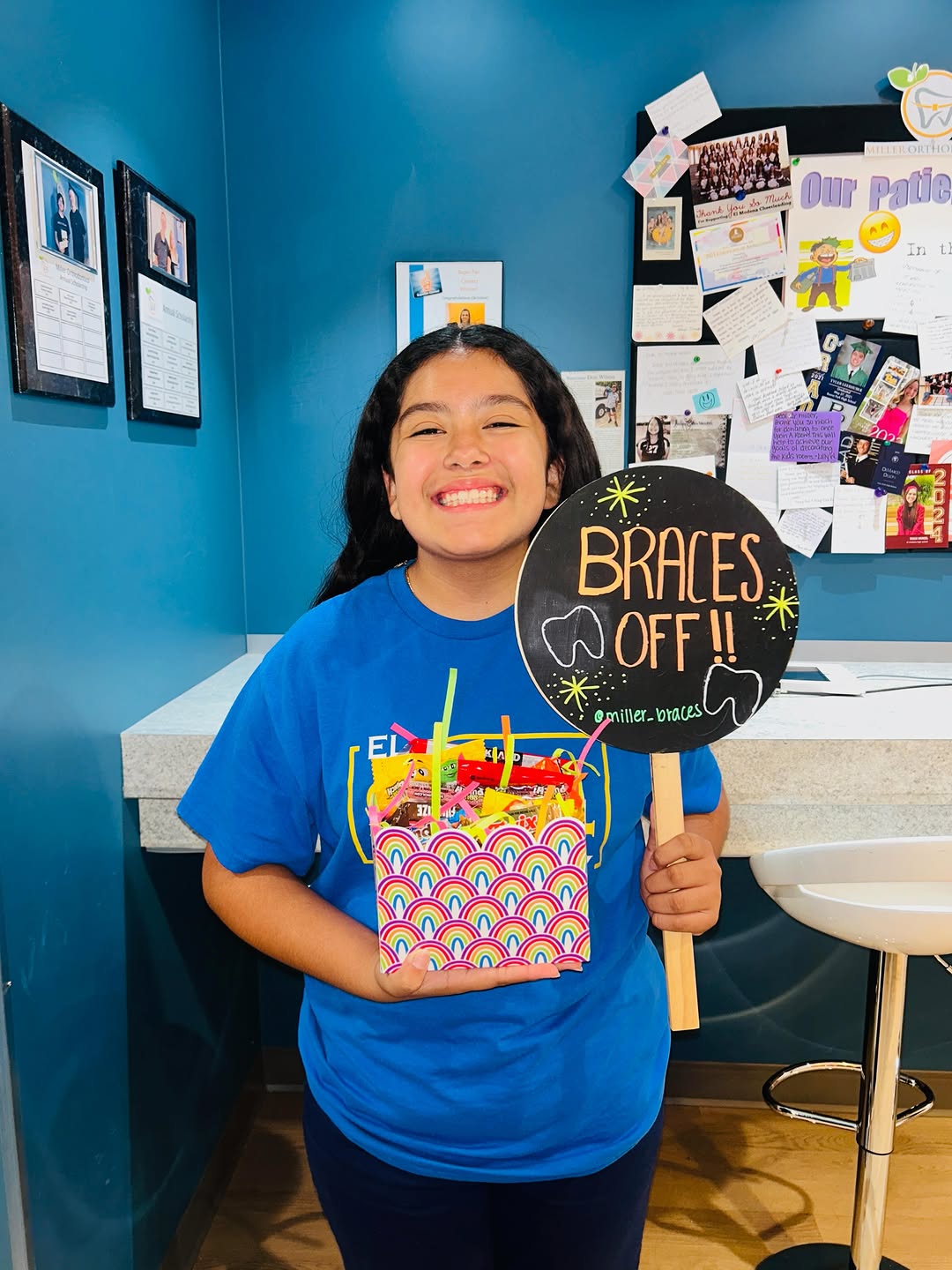 Instagram post by Dr. Shawn L. Miller, D: Look at this BEAUTIFUL smile! We love to see another happy patient! Congratulations!!! 😁🎉🎊 #braces #orthodontics #beautifulday #fyp #vira…