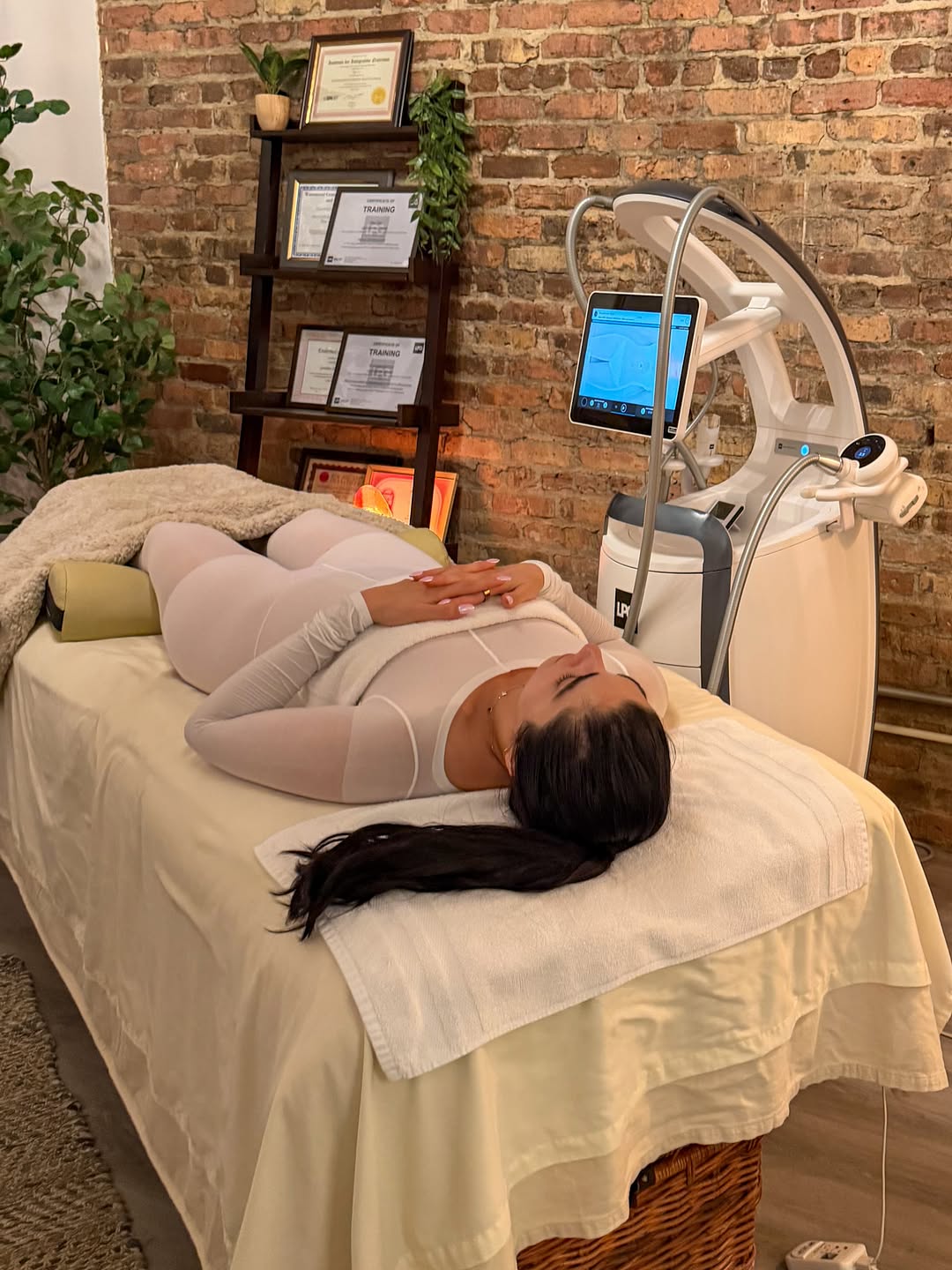 Instagram post by Dr. Shazel Gharbi: We talk a lot about body contouring — but Endermologie does so much more than sculpt. 🤍 Backed by science, here’s what consistent treatment…