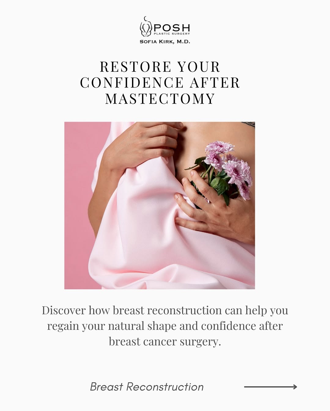 Instagram post by Dr. Sofia K. Kirk: 🌸✨ Regain strength, confidence, and your natural contour with Posh Plastic Surgery. Breast reconstruction with Dr. Sofia Kirk offers a path…