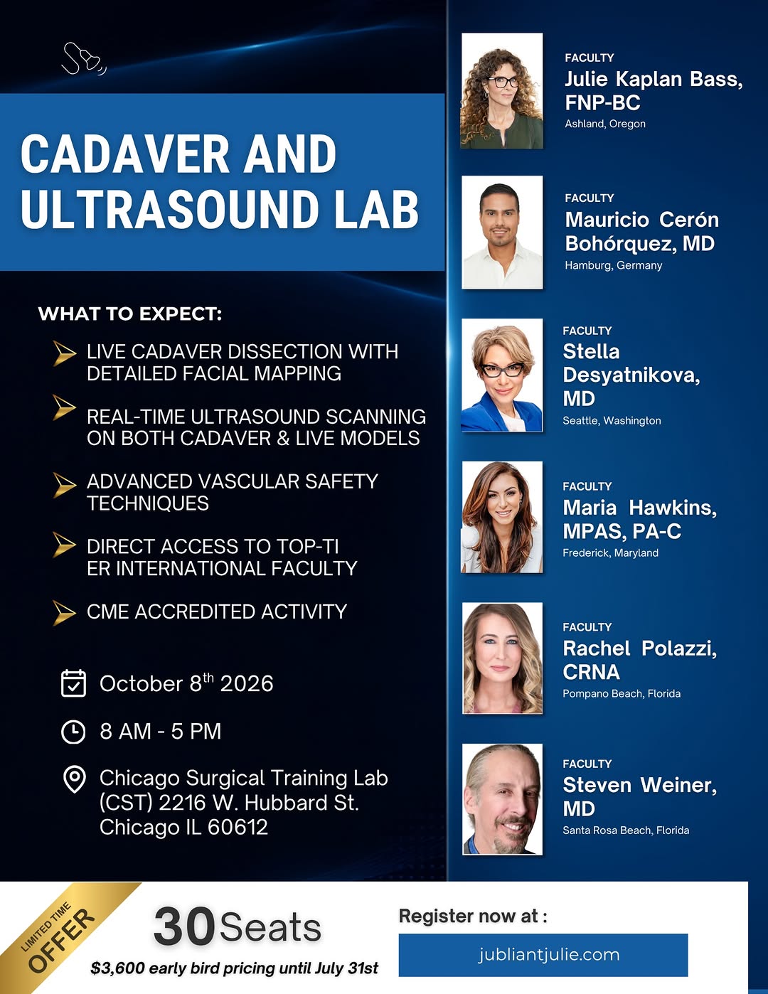 Instagram post by Dr. Stella Desyatnikova: 🚨 LAST YEAR SOLD OUT. 🚨 We’re excited to officially open registration for our Cadaver & Ultrasound Lab in Chicago. This isn’t a lecture. I…
