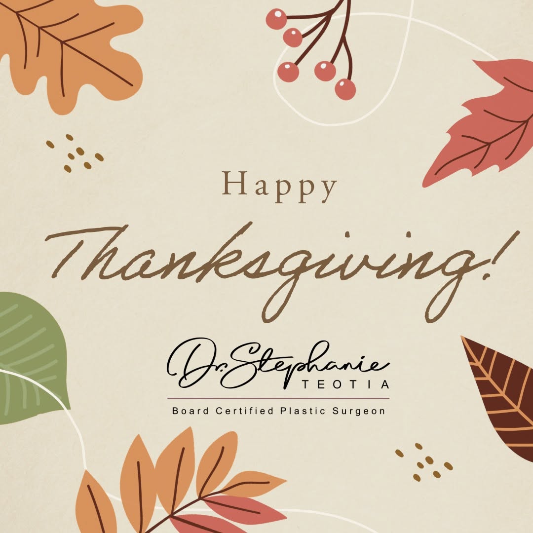 Instagram post by Dr. Stephanie Beidler Teotia: Today we are grateful for the trust and support of our amazing patients. Wishing you and your family a joyful Thanksgiving!