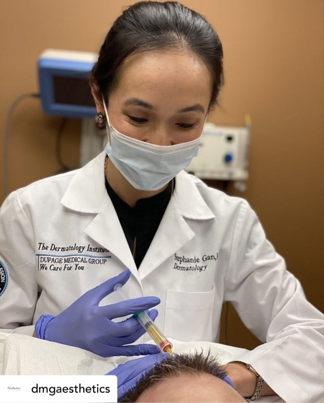 Instagram post by Dr. Stephanie Gan: Grow thicker, fuller hair with PRP