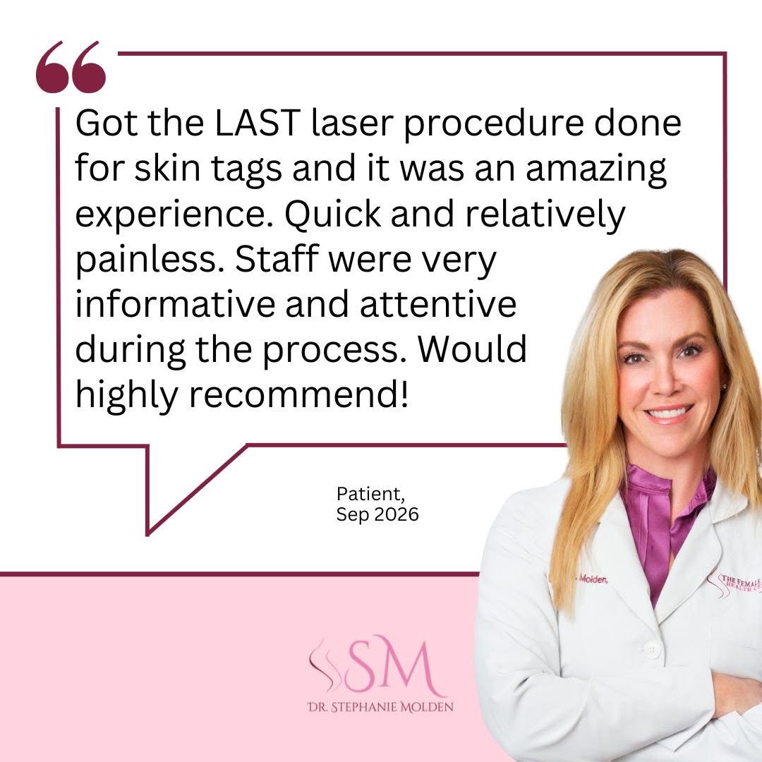 Instagram post by Dr. Stephanie Molden: We LOVE hearing from our patients! 💕 LumaLAST™ is an advanced laser-based approach to anal skin tag removal, designed to precisely treat ex…