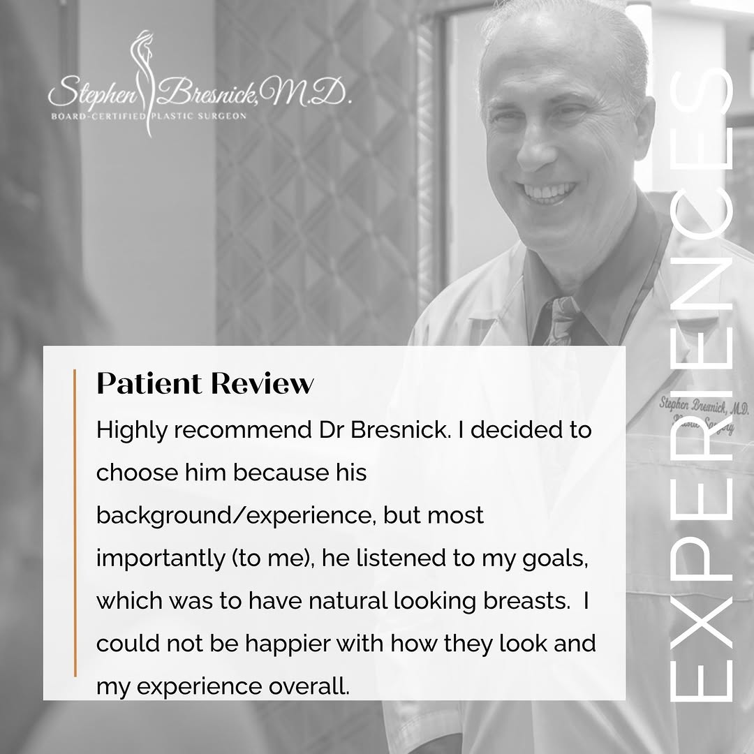Instagram post by Dr. Stephen Bresnick: Natural was the goal. And one year later, this patient says she couldn't be happier. That's what personalized care should feel like. Ready t…