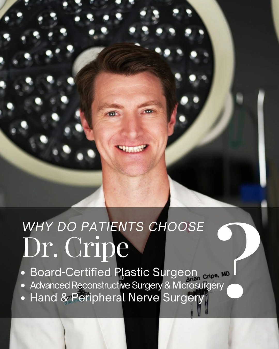 Instagram post by Dr. Stephen F. Lex: 👨⚕️ Meet Dr. Brian Cripe, a board-certified plastic surgeon bringing extensive experience in cosmetic and reconstructive surgery to patien…