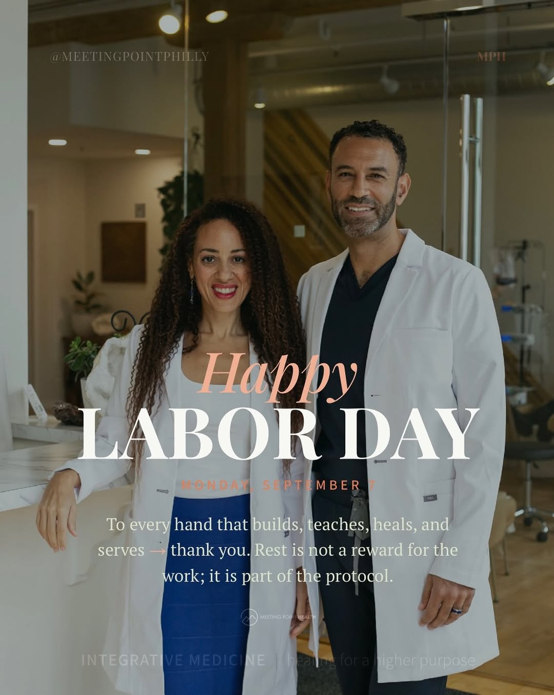 Instagram post by Dr. Stephen Matta, DO: Happy Labor Day from our team to yours! To every hand that builds, teaches, heals, and serves, thank you!! Rest is not a reward for the work…