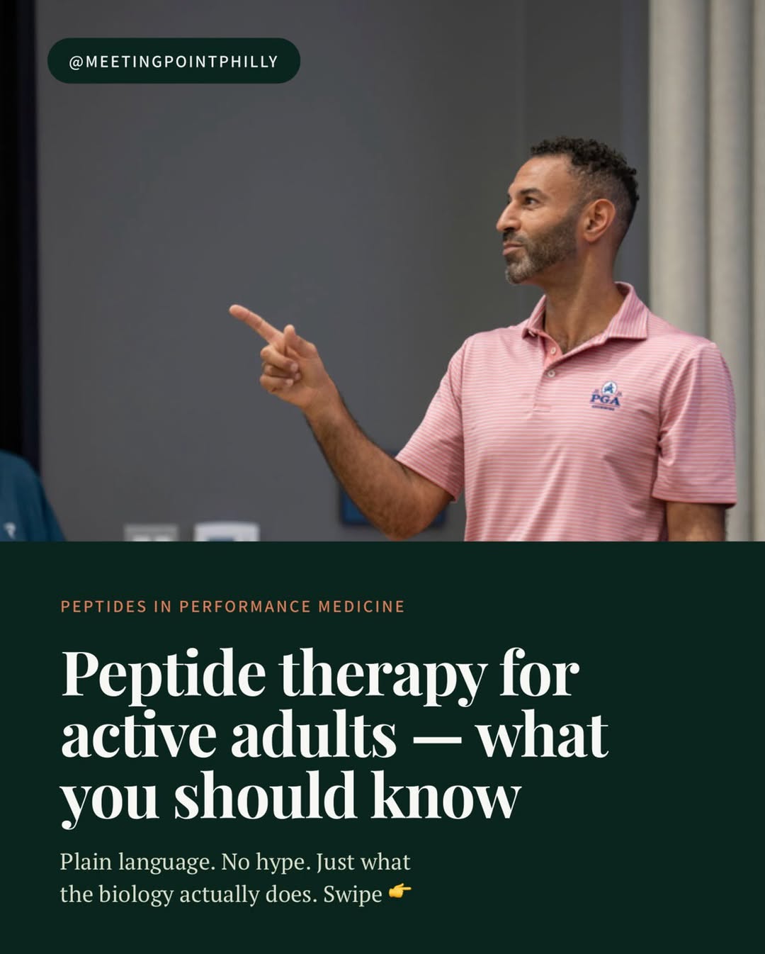Instagram post by Dr. Stephen Matta, DO: Peptide therapy is one of the most talked-about tools in sports and regenerative medicine right now, but there’s a lot of noise around it. S…
