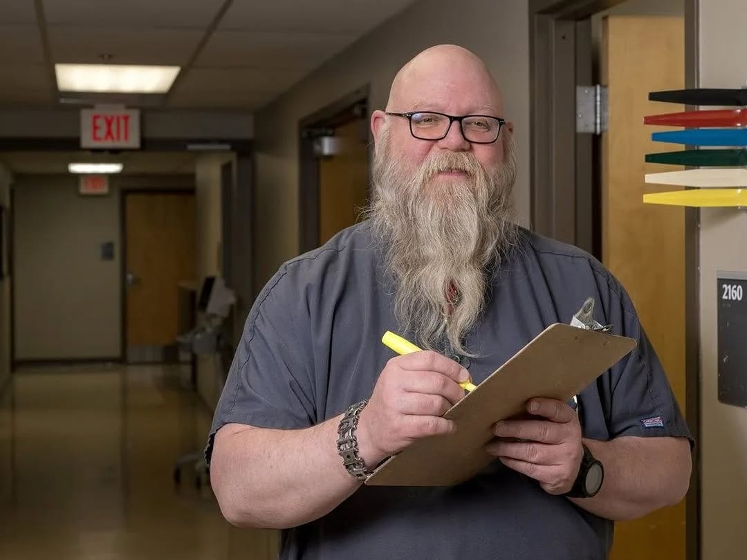 Instagram post by Dr. Stephen Nogan: Patient Services supervisor, Ken, has worked at #OSUWexMed for 27 years. He's responsible for getting patients ready to see the provider, in…