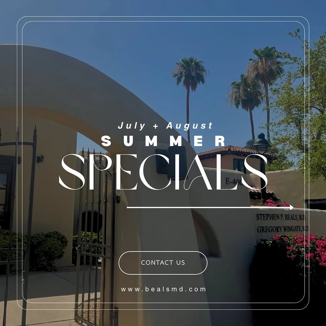 Instagram post by Dr. Stephen P. Beals: SUMMER SPECIALS are Gina’s favorites! For the months of July + August come grab these amazing deals (or better yet, take advantage of them a…