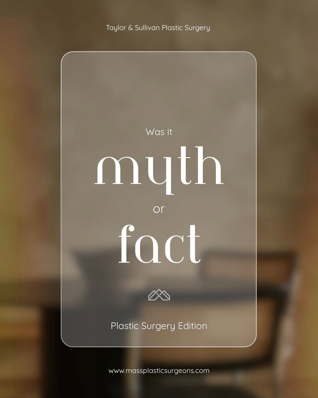Instagram post by Dr. Stephen R. Sullivan: Myth or fact? 👀 Let's clear up some of the most common misconceptions about plastic surgery. From recovery timelines to what procedures can…
