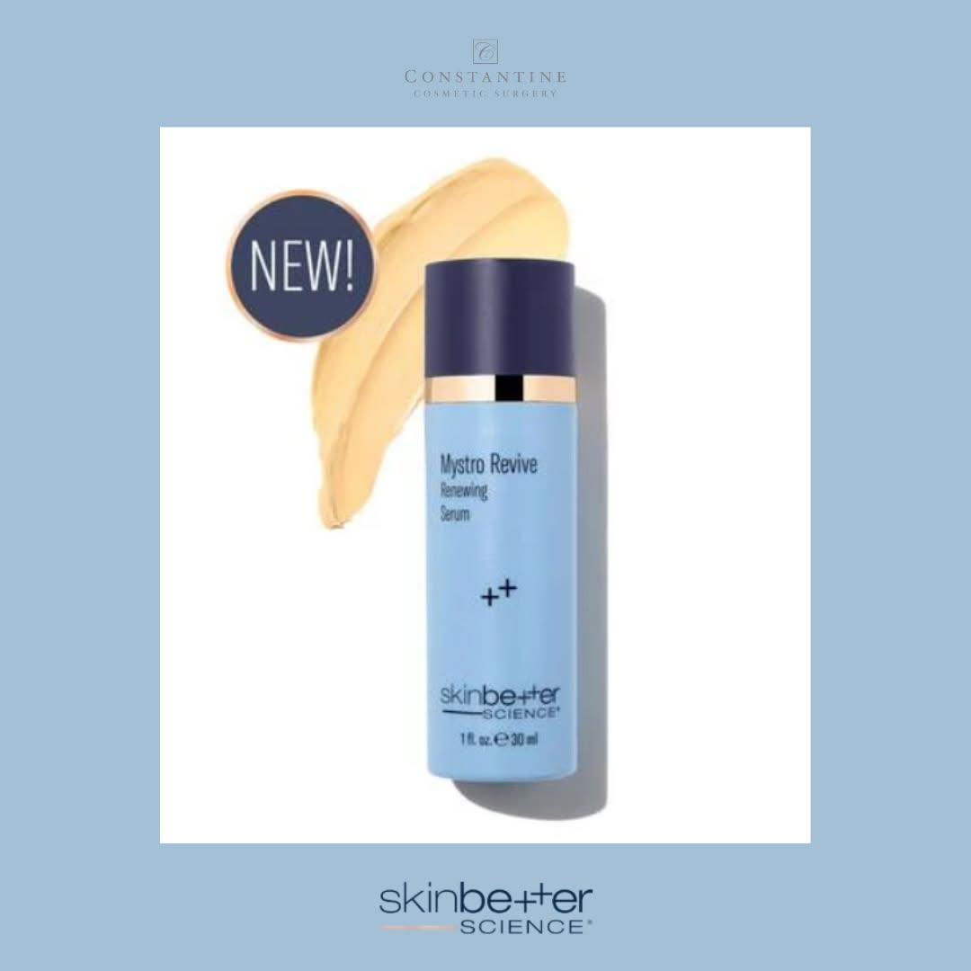 Instagram post by Dr. Steven Constantine, DO: Meet Mystro Revive - This power house serum targets visible skin effects of hormonal changes to revive, balance, and restore skin’s natural …