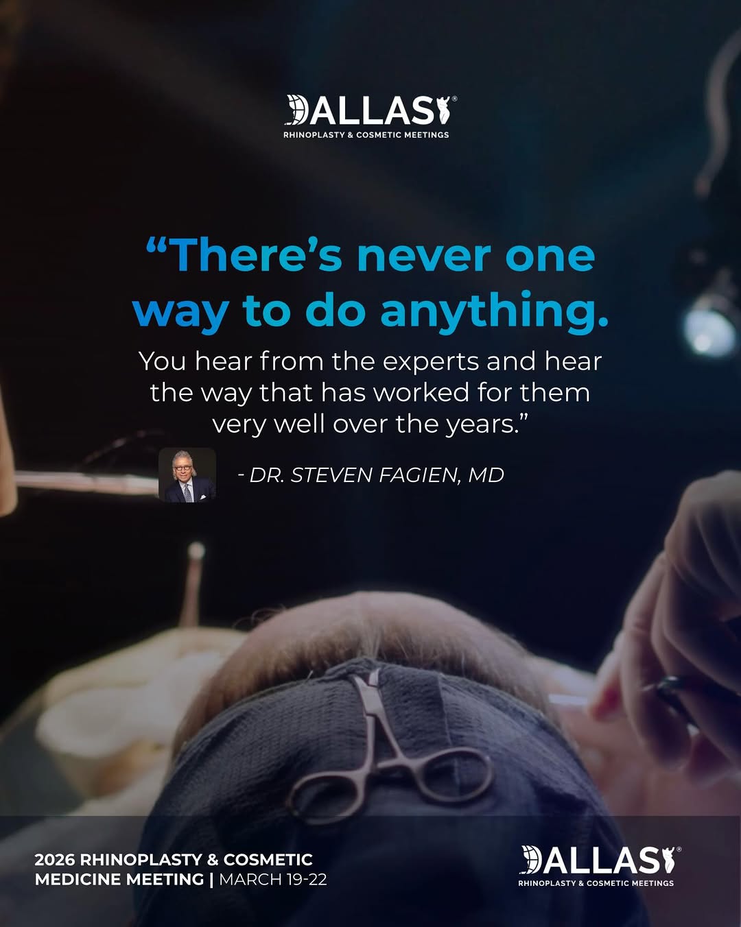 Instagram post by Dr. Steven Fagien: “There’s never one way to do anything.” Steven Fagien, MD highlights the value of hearing from experts and learning the approaches that have…