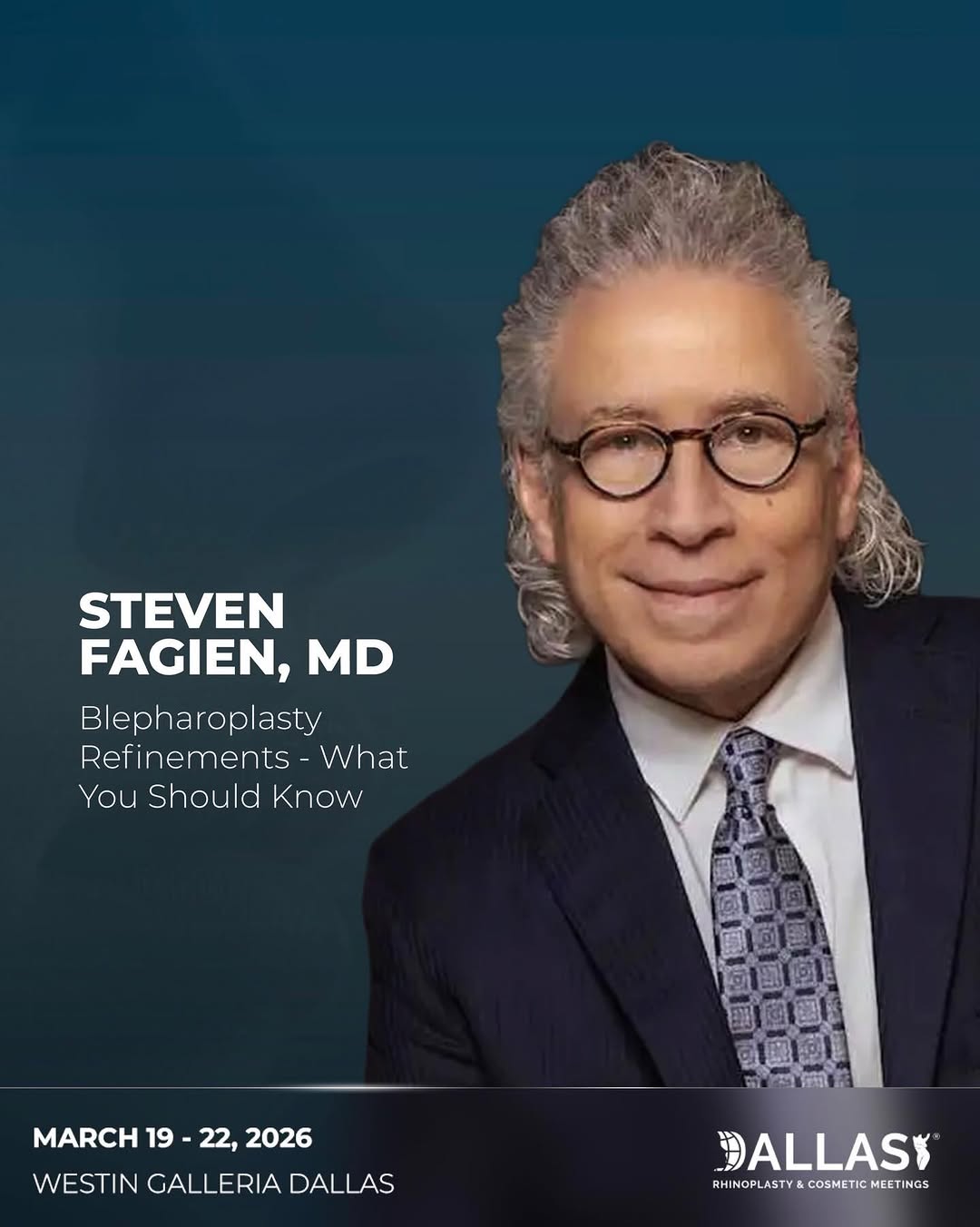 Instagram post by Dr. Steven Fagien: Eyelid surgery isn’t minor. It’s unforgiving. Join Steven Fagien, MD as he presents: Blepharoplasty Refinements – What You Should Know This …