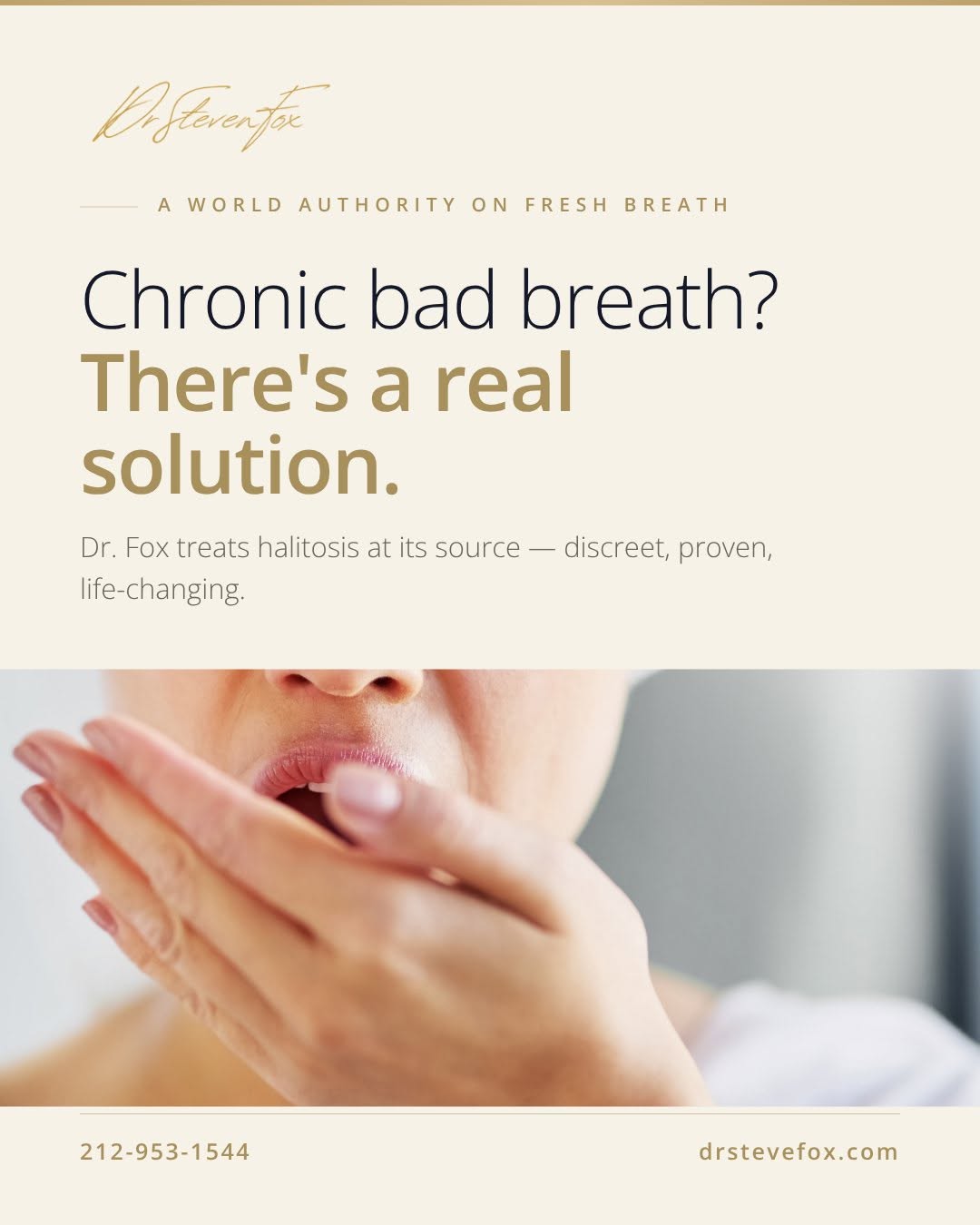 Instagram post by Dr. Steven Fox, DDS: Chronic bad breath isn't something you have to live with. As a world authority on halitosis and its effects on wellness and longevity, Dr. F…