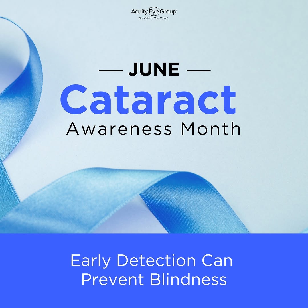 Instagram post by Dr. Steven G. Pratt: June is Cataract Awareness Month! Cataracts are a common cause of vision changes as we age, but early detection can make all the difference.…