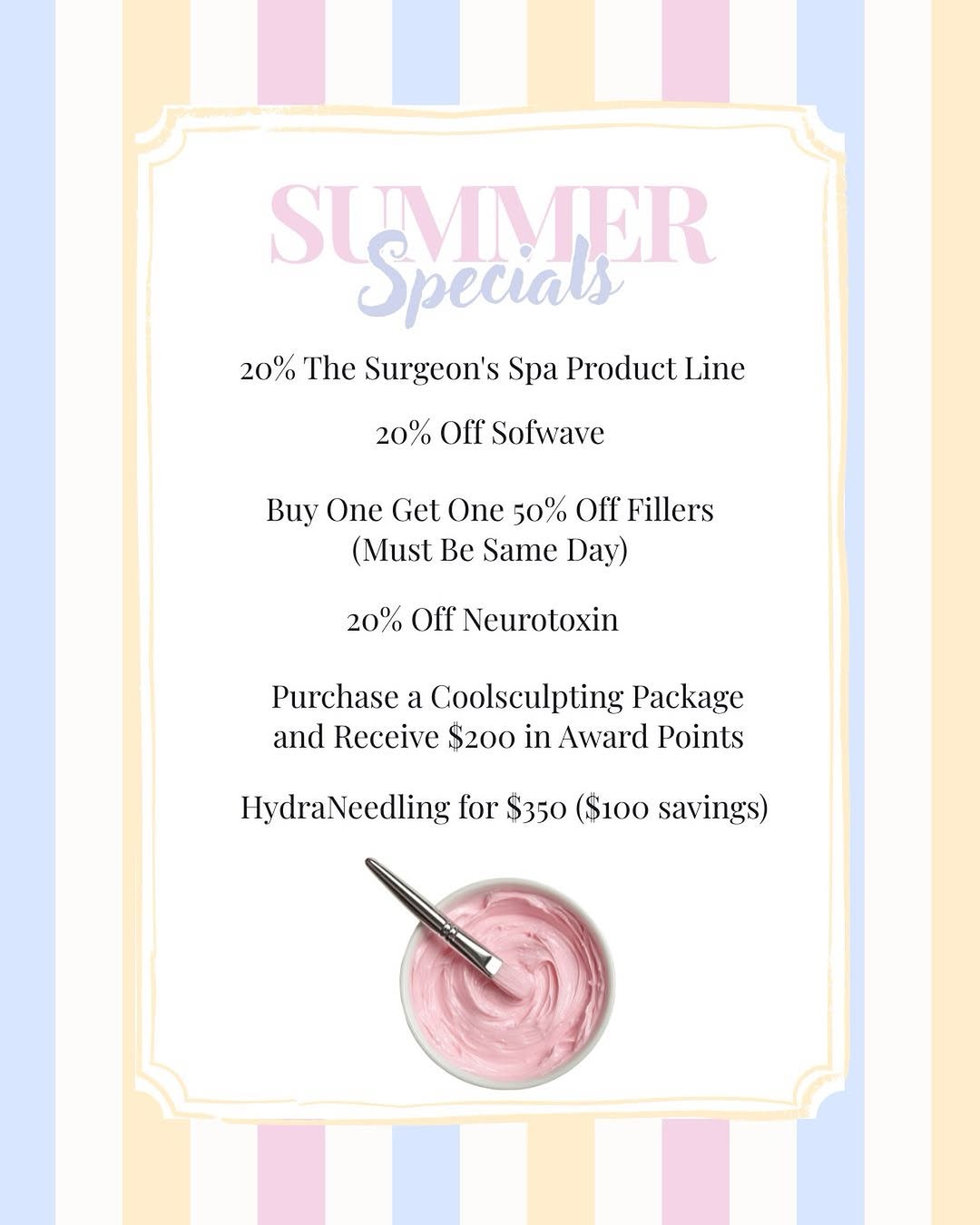 Instagram post by Dr. Steven Goldman: Your summer glow starts here! From facials and injectables to skin-tightening treatments, our limited-time summer specials are here to help …