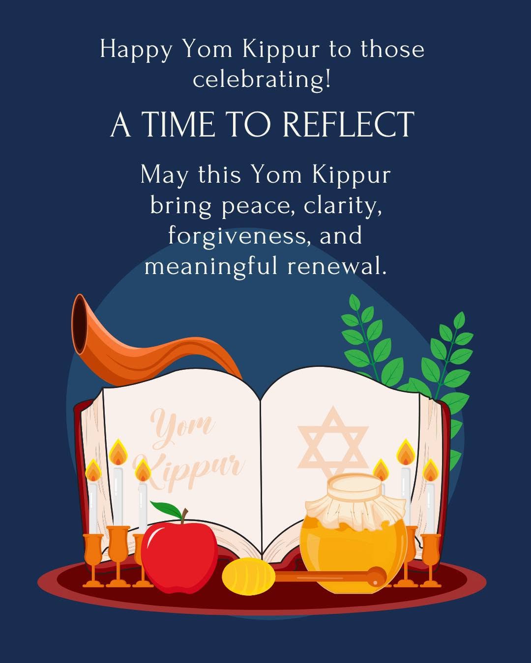 Instagram post by Dr. Steven Hacker: 🤍 Wishing a meaningful Yom Kippur to all who are observing. May this day bring you peace, reflection, forgiveness, and renewal. Wishing you…