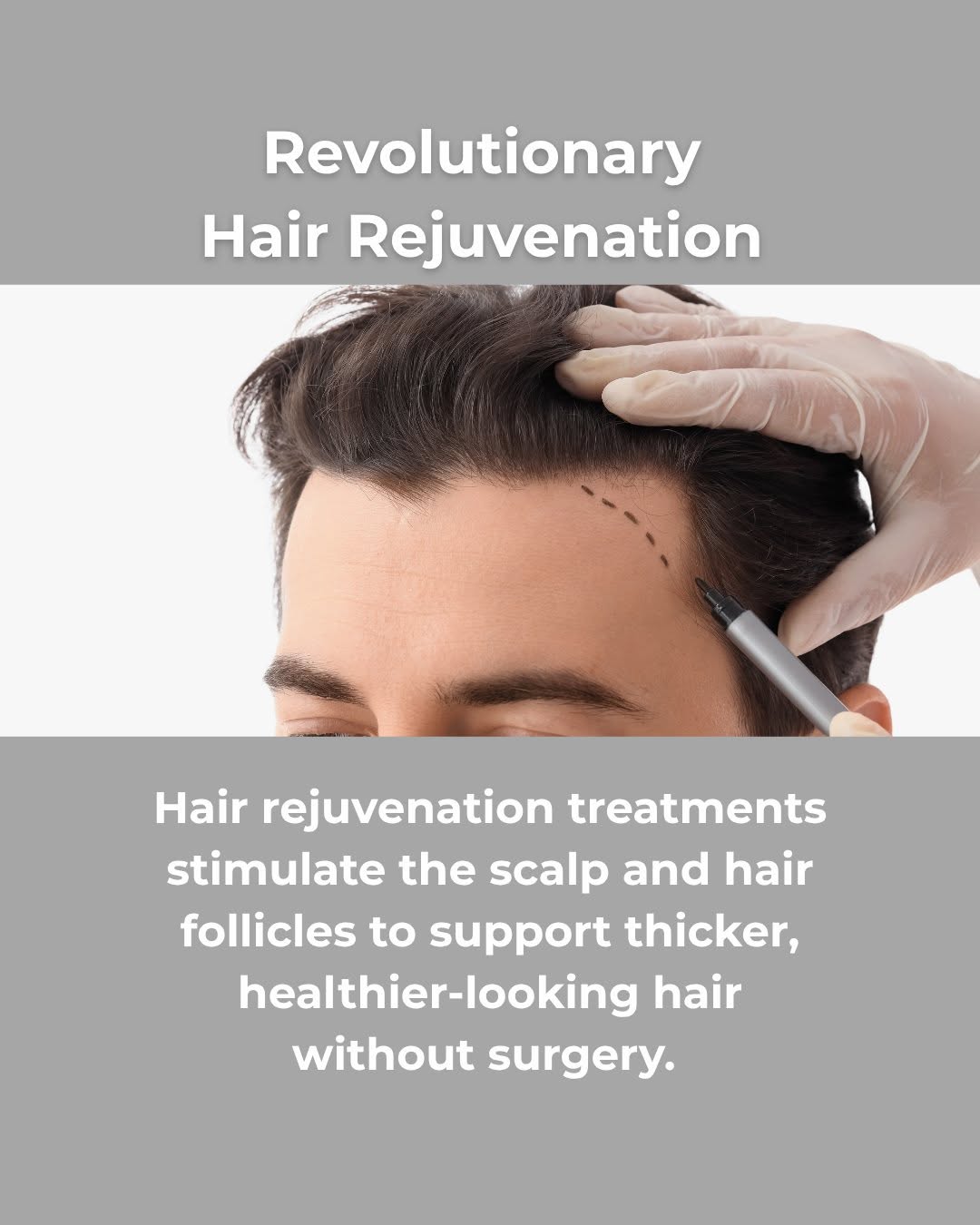 Instagram post by Dr. Steven Hopping: Unlock the secret to thicker, healthier hair with solutions designed for every step of the way. From advanced non-invasive treatments like A…