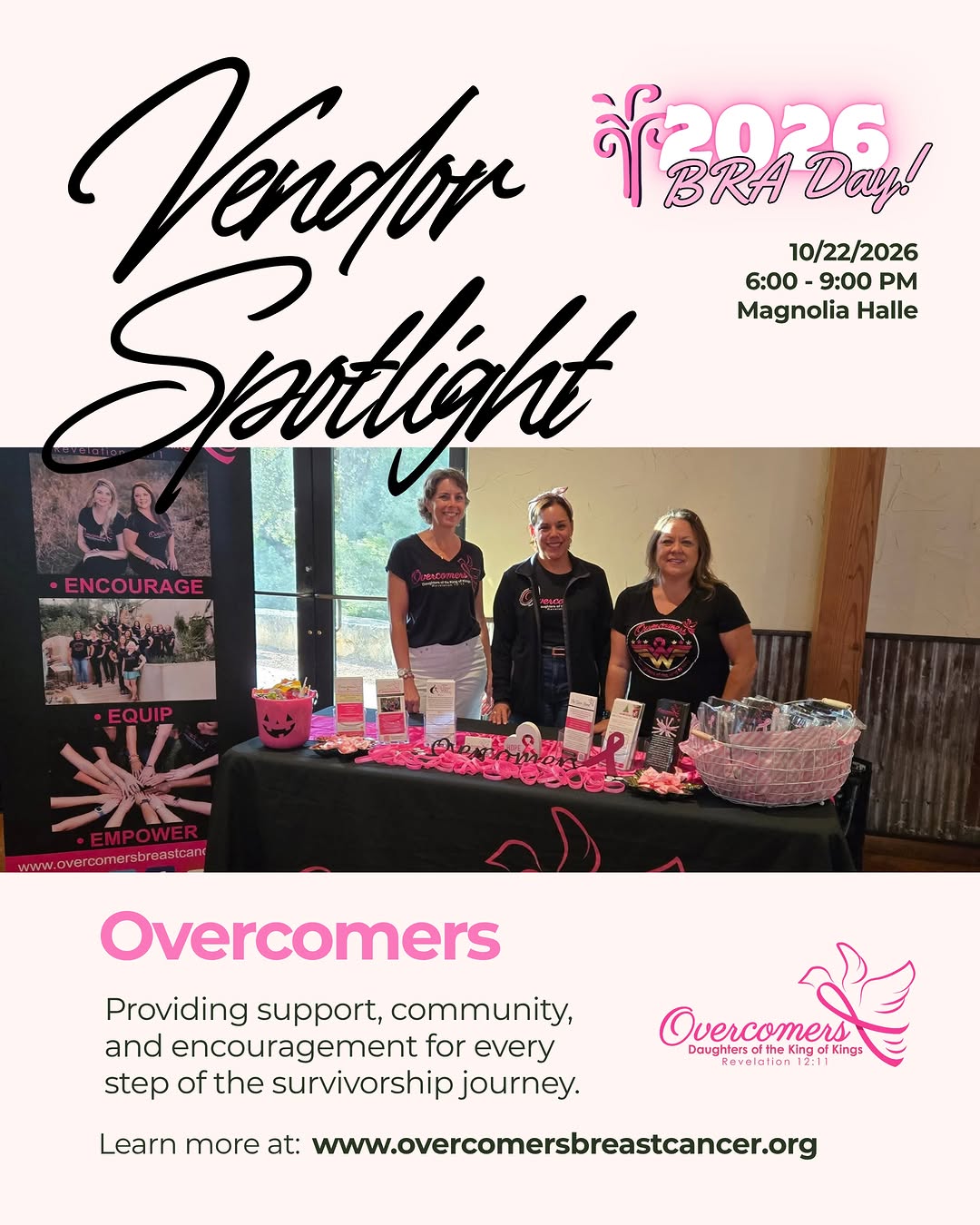 Instagram post by Dr. Steven Pisano: We’re honored to welcome Overcomers Foundation to BRA Day! 💗 Founded on the belief that healing extends far beyond the physical, Overcomers…
