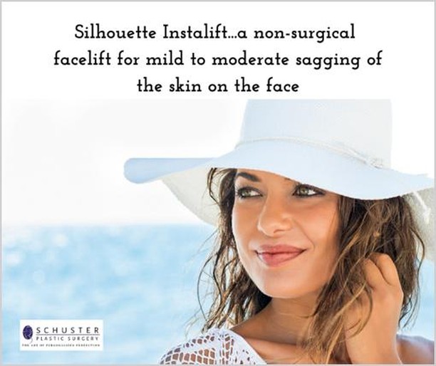 Instagram post by Dr. Steven Schuster: Looking for a non-surgical option to lift the neck, jawline, or entire face? Silhouette Instalift (aka absorbable suture suspension lift) mi…