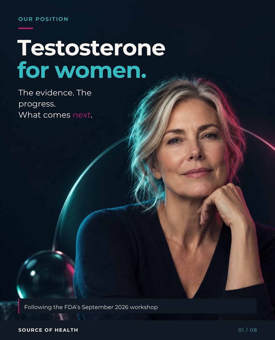 Instagram post by Dr. Steven Sorr, N: Women deserve better options; and clear answers about them.⠀ ⠀ The FDA’s September 17 workshop on testosterone for menopausal women represen…
