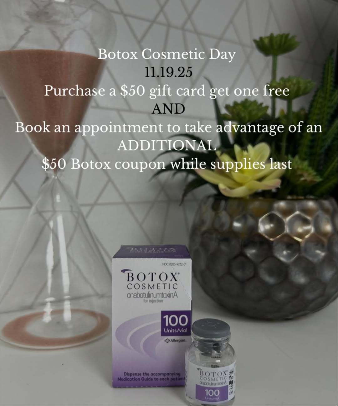 Instagram post by Dr. Summer Swanick, N: Tomorrow is the DAY! Book your Botox appointment now through December to receive an additional $50 coupon! (WHILE SUPPLIES LAST) #botox #bot…