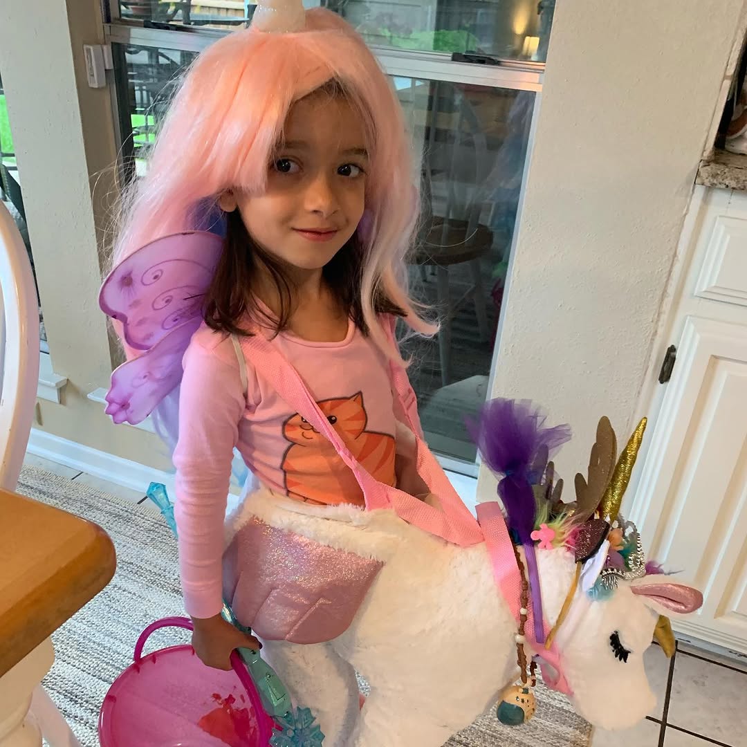 Instagram post by Dr. Surjit S. Rai: Note to self: Never bring down Halloween stuff from the attic and leave your daughter alone with it. #readyforhalloween