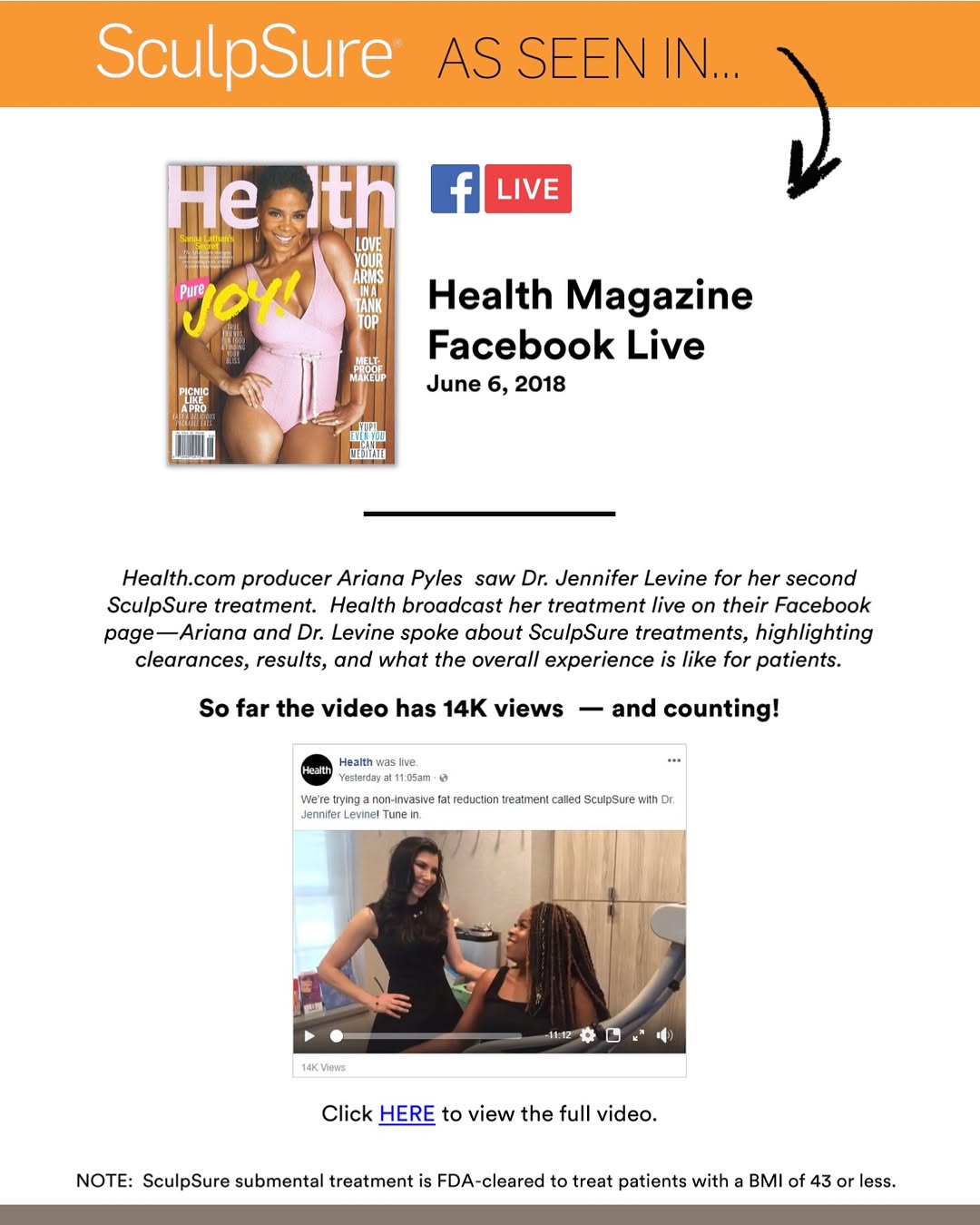Instagram post by Dr. Taaly Silberstein: SculpSure as seen in @healthmagazine’s June issue! Call (818) 996-3200 or visit our website www.drsilberstein.com for a free consultation to…