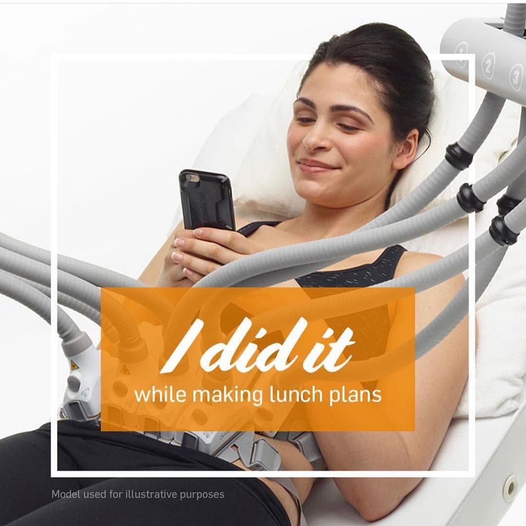 Instagram post by Dr. Taaly Silberstein: 25 minutes is all you need to make plans while getting your fat reduction treatment! Call us at 818-996-3200 for a free consultation to see …