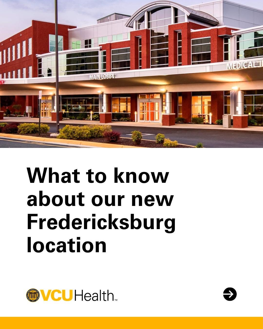 Instagram post by Dr. Tae Chong: Opening September 3, VCU Health at Lee’s Hill Medical Plaza will expand high-quality services for patients living in Fredericksburg, Staffor…