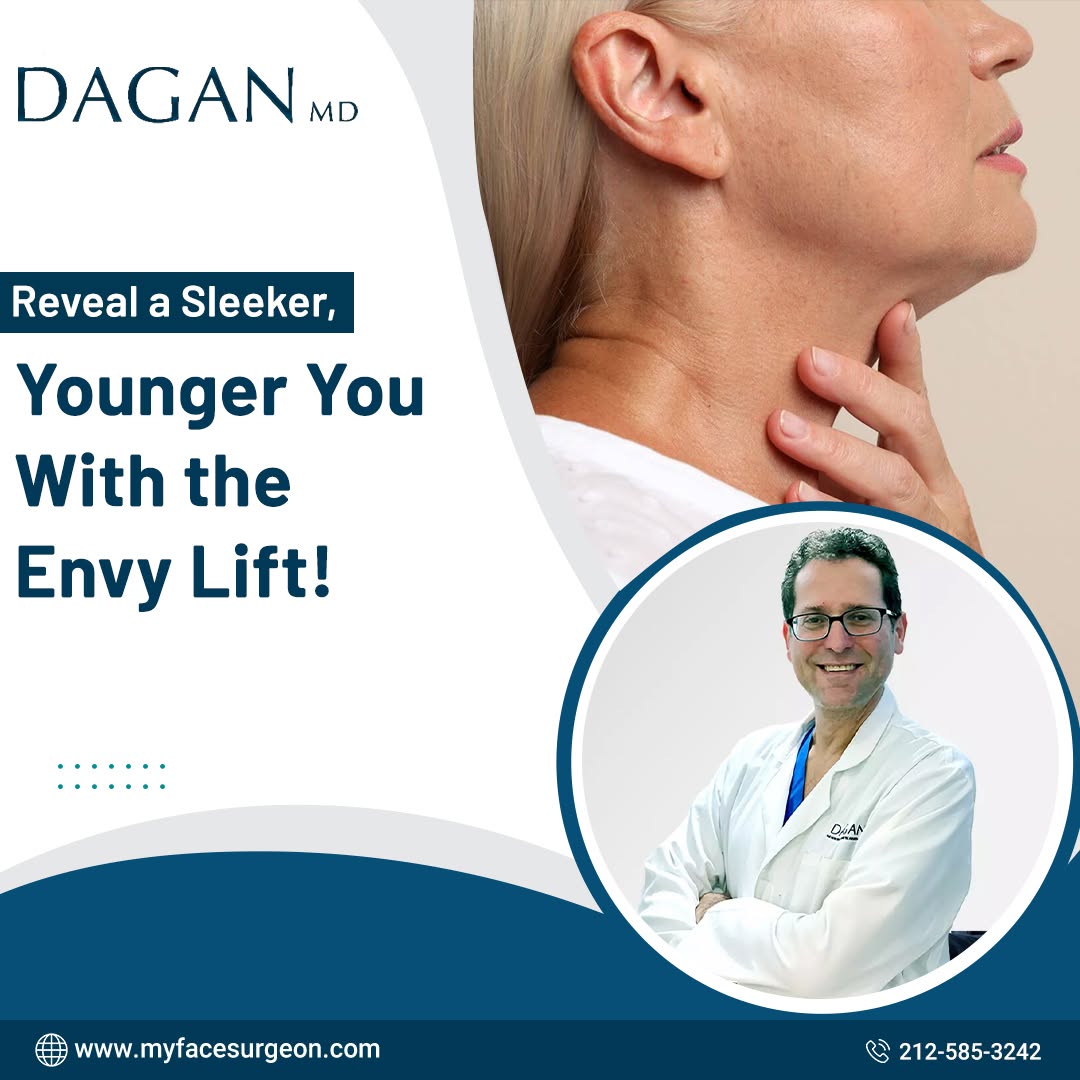 Instagram post by Dr. Tal Dagan: Say goodbye to sagging skin and wrinkles with the Envy Lift. This minimally invasive neck lift tightens loose skin and reduces the appearanc…