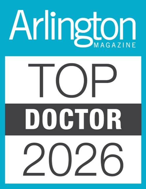 Arlington Magazine Top Doctor 2026 badge alongside Dr. James Economides, board-certified plastic surgeon at Ikon Plastic Surgery in Chevy Chase, Maryland, recognized as a Top Doctor every year since 2