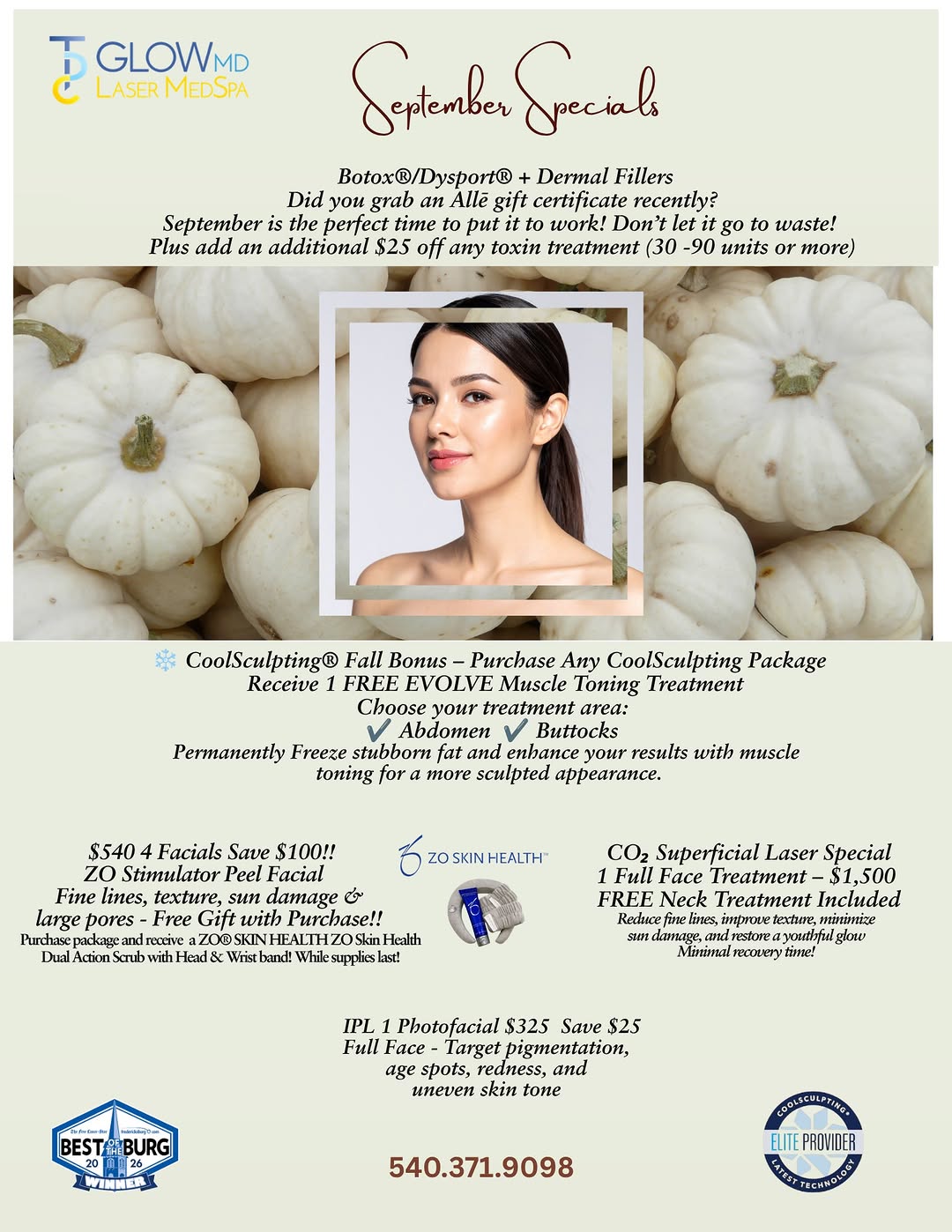 Instagram post by Dr. Terri Morris: Leaves are falling, and so are our prices! 🍂 Treat your skin to some post-summer recovery with our September specials! Slots fill up fast—s…