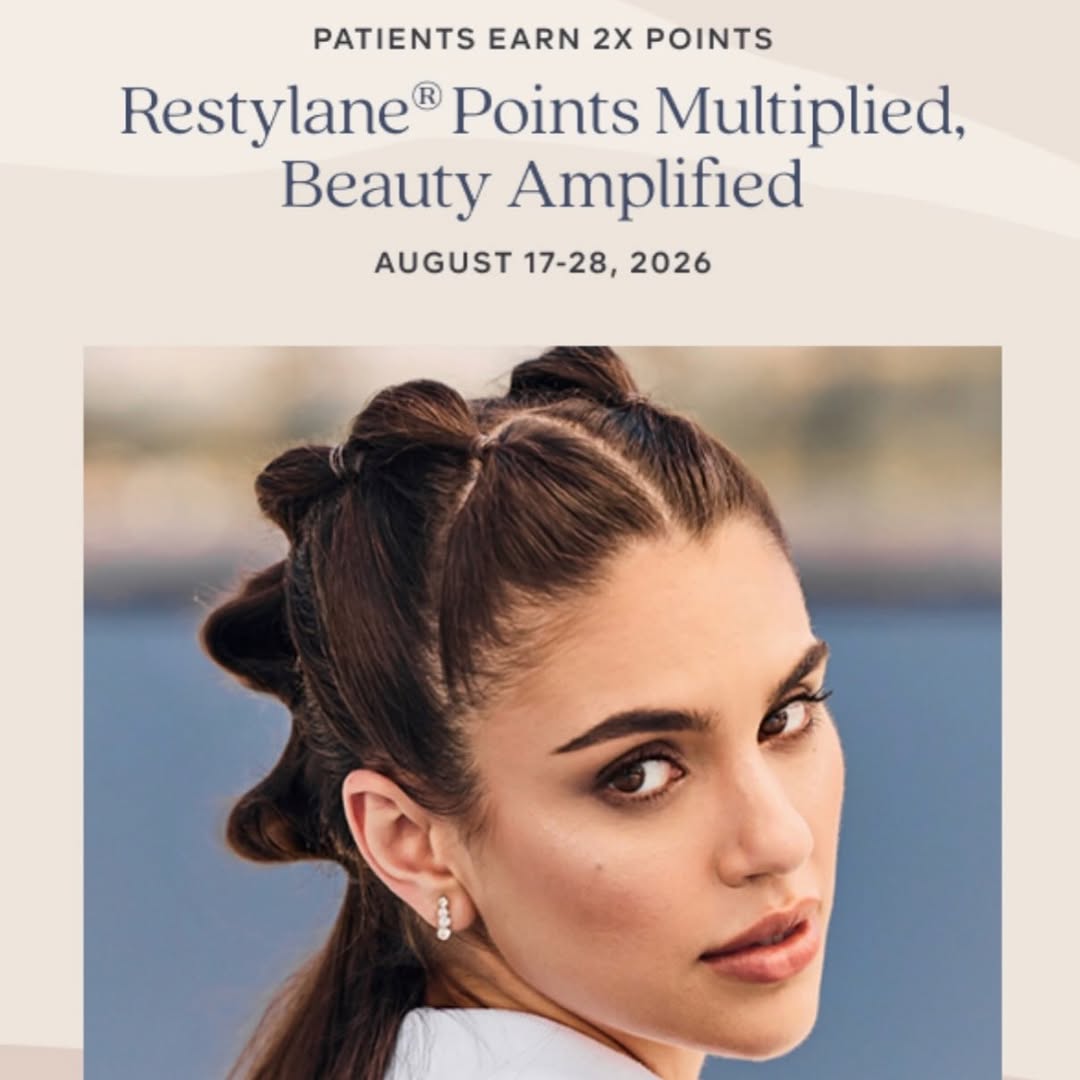Instagram post by Dr. Terry Zimmerman: ✨ Double the points, double the glow! From August 17–28, earn 2X Aspire points on Restylane® treatments. It’s the perfect time to refresh, e…