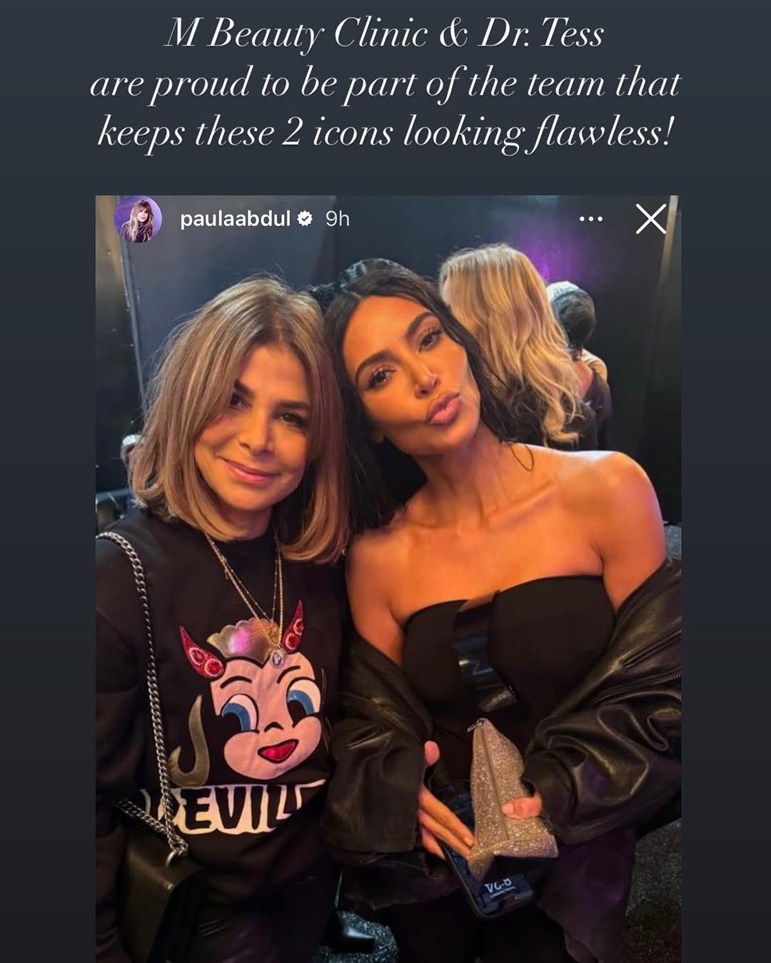 Instagram post by Dr. Tess Mauricio: Appreciation post for these 2 icons looking amazing at the Laker’s game last night 🙌🔥