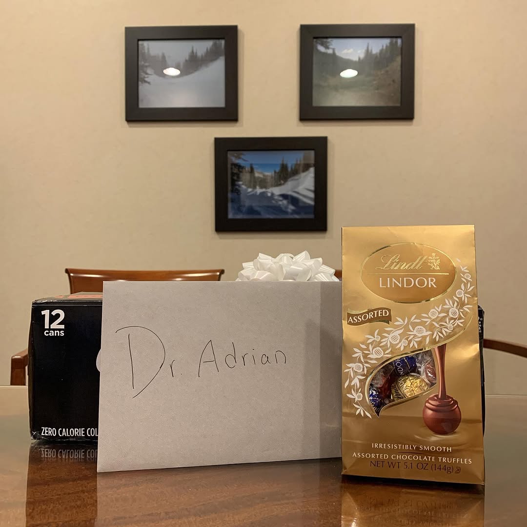 Instagram post by Dr. Thomas Adrian: It’s #nationalbossday. Who knew? Well, apparently my awesome staff! Thanks gals!