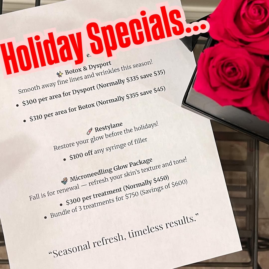 Instagram post by Dr. Thomas Funcik: Call today to take advantage of our amazing holiday specials! Soon there will be lots of holiday parties, family, gatherings, and office eve…