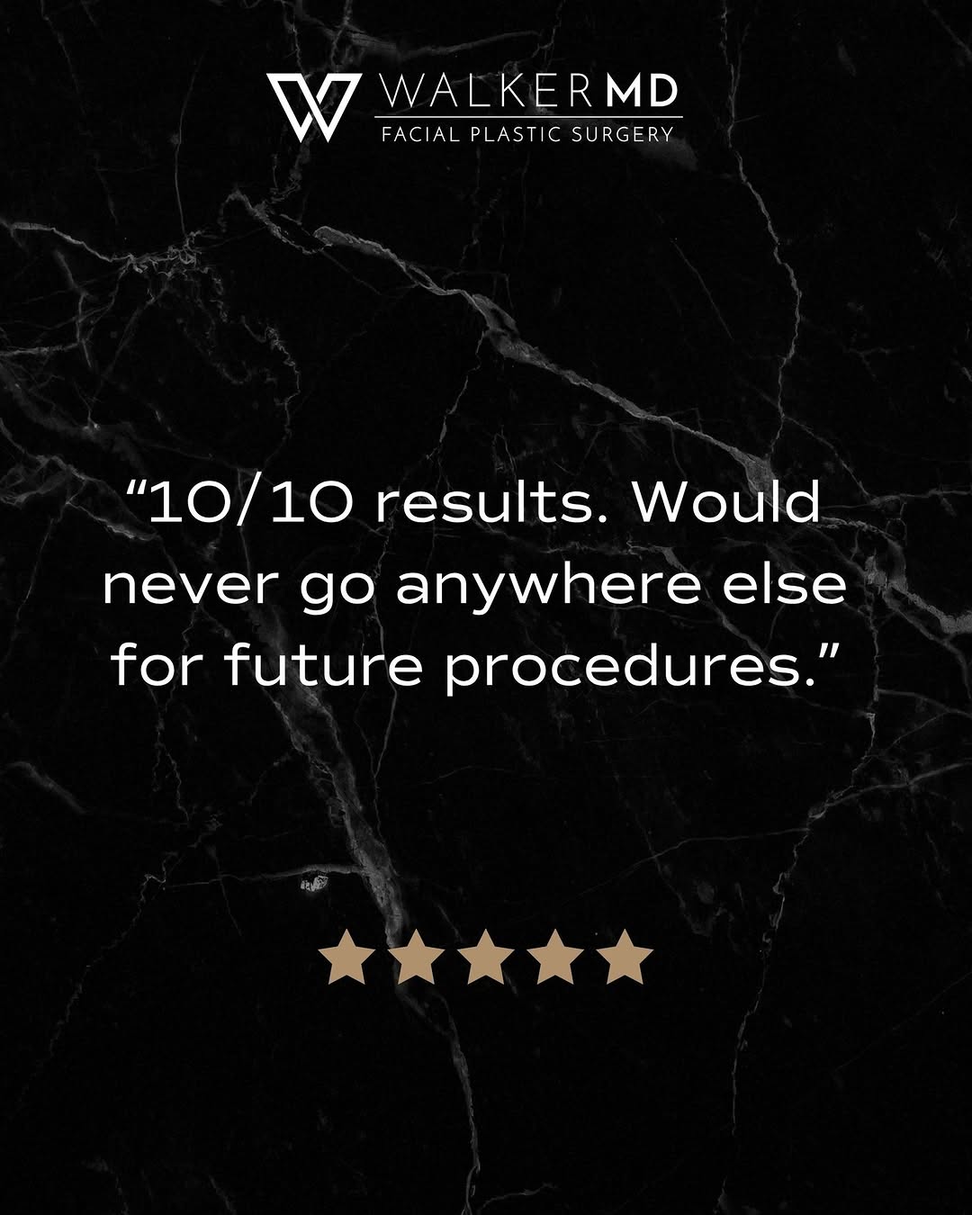 Instagram post by Dr. Thomas J. Walker: Hard to ask for better feedback than that. My goal is always bigger than a single procedure or result. I want every patient to feel like the…