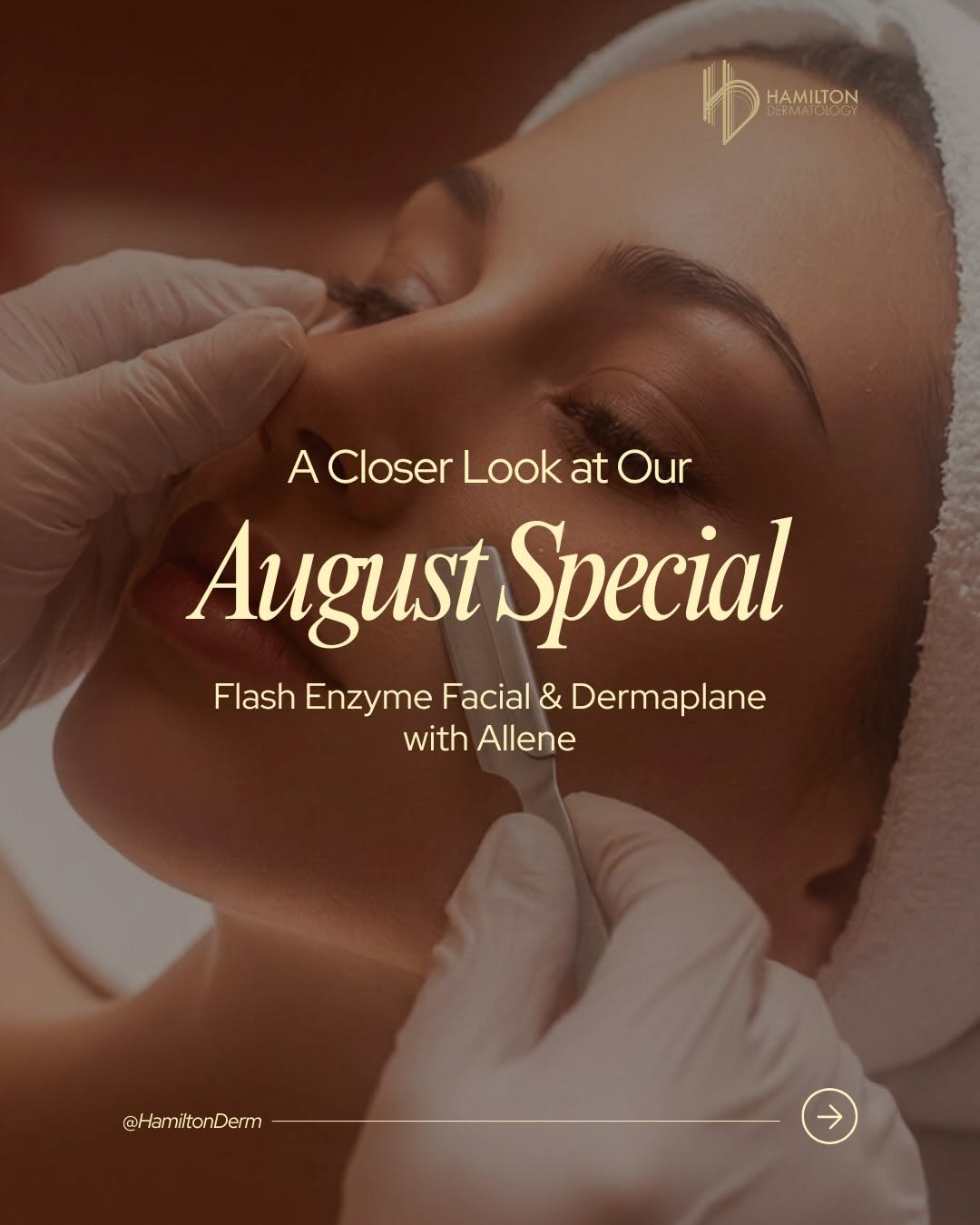 Instagram post by Dr. Tiffani Hamilton: Time for a glow up!! ✨ #facial #enzymepeel #dermaplane